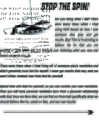 A poster with a quote from the book, " are you doing what i did ? there were many times when i tried using faith based on